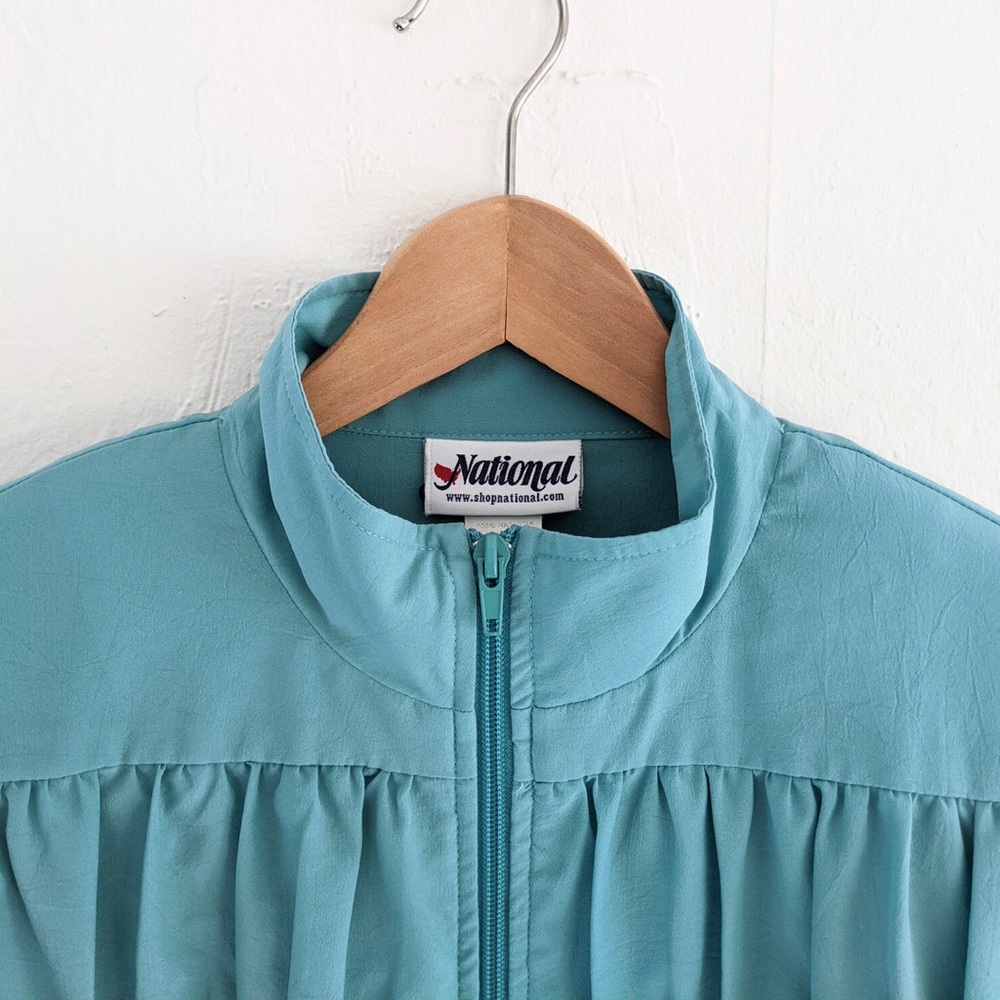 Aqua Ruffled Lightweight Jacket - Picture 3 of 4
